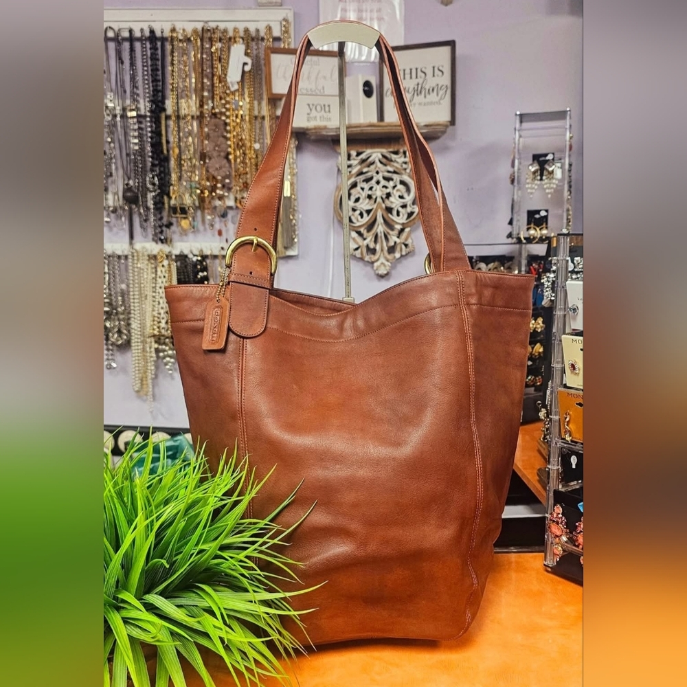 Coach Vintage Brown Leather Tote Bag